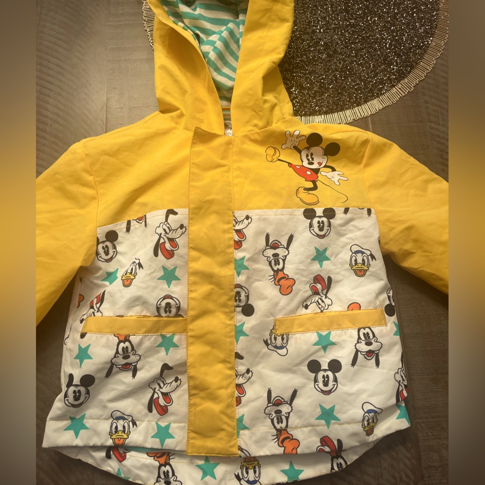 Disney Mickey Mouse Toddler 2T Jacket with attached Backpack